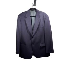 Evan Picone men's Blazer Overcoat  100% Camel Hair Navy Blue Filenes XL